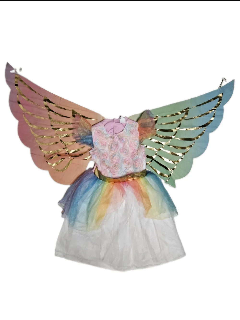 Rainbow Butterfly Princess Floral Tulle Costume Girls Dress Halloween Play